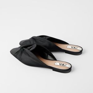 👌🏽ZARA mules with fabric Knot NWT👌🏽